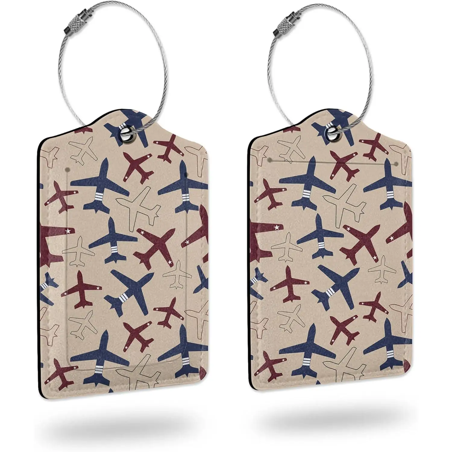 

2 упаковки, багажная бирка для самолета, кожаная бирка с петлей из нержавеющей стали для женщин, мужчин и девочек, дорожная сумка, чемодан