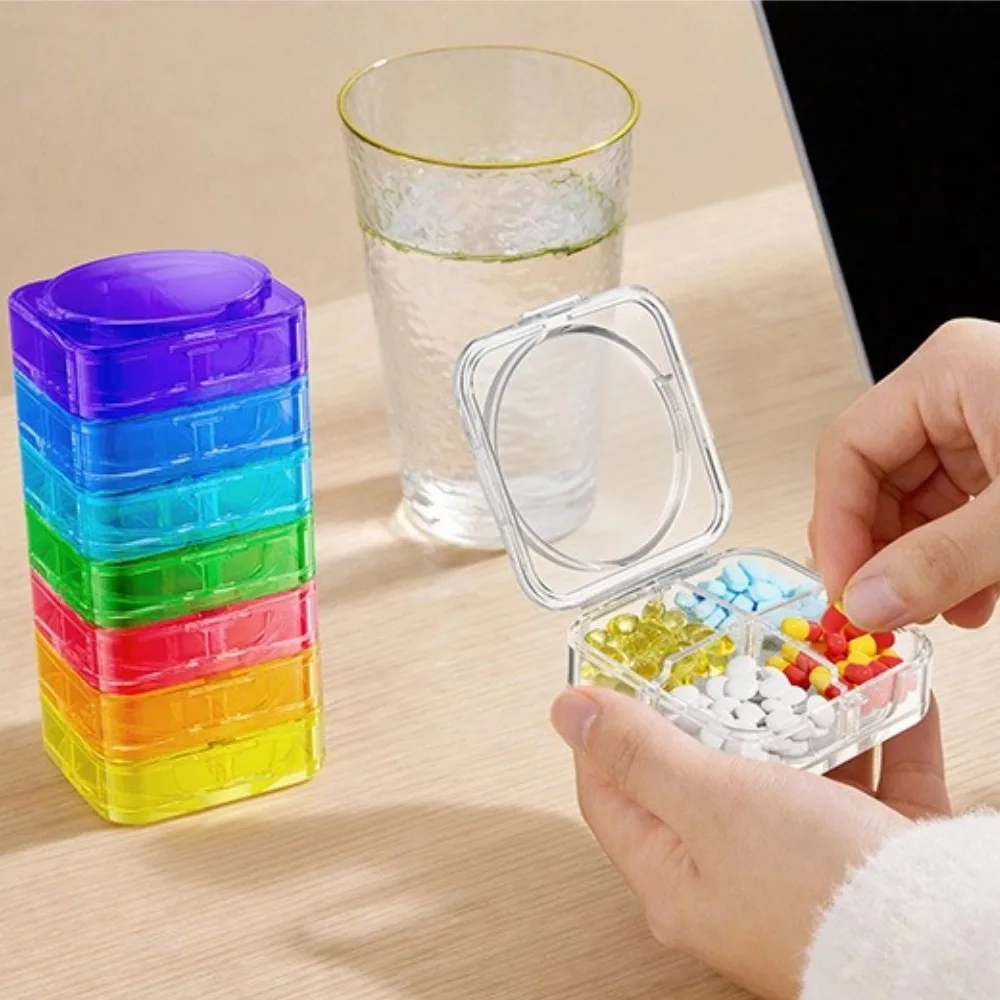 New Hot Weekly Premuim Portable 4times A Day 28 Grids Pill Organizer Storage Case Box for Medicine Vitamin FishOils Supplements