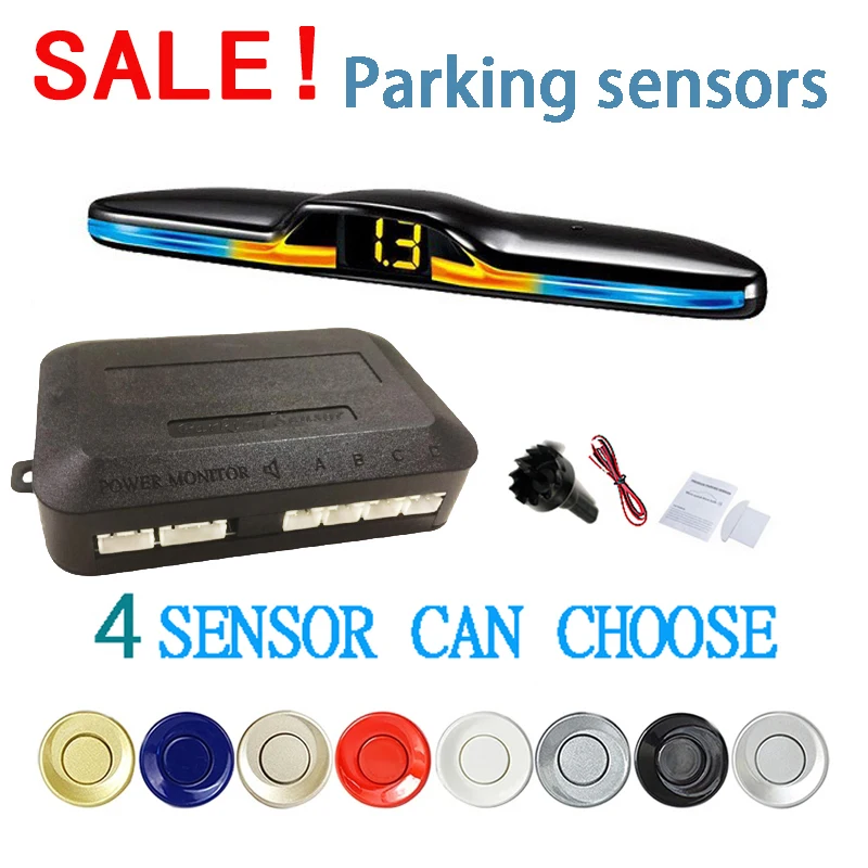 New Model Best Seller Car Reverse Radar Kit Vehicle Parking Sensor System with 4 Backup  with LED Distance Display Sound Warning