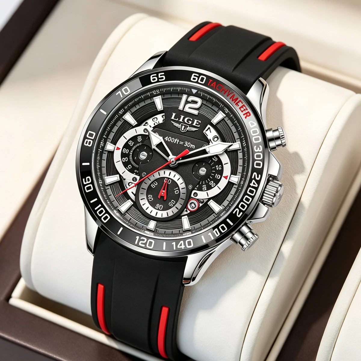 LIGE Men's Watch Original Brand Quartz Wristwatch Waterproof Luminous Watches For Men Stylish Design with Silicone Strap men