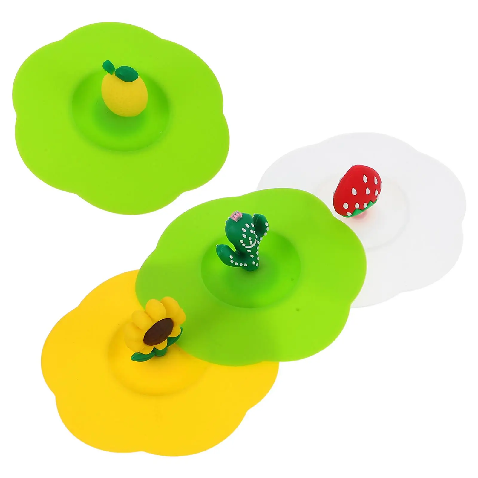 

4 Pcs Plum Silicone Cup Lid Food Grade Temperature Resistant Travel Coffee Mug Tea Covers Storage Glass Kitchen