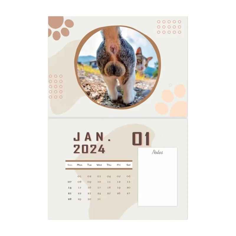 

Butt Calendar Thick Paper Monthly Wall Calendar 2024 Wall Calendar Funny Cats for Home, Office & School Dropship