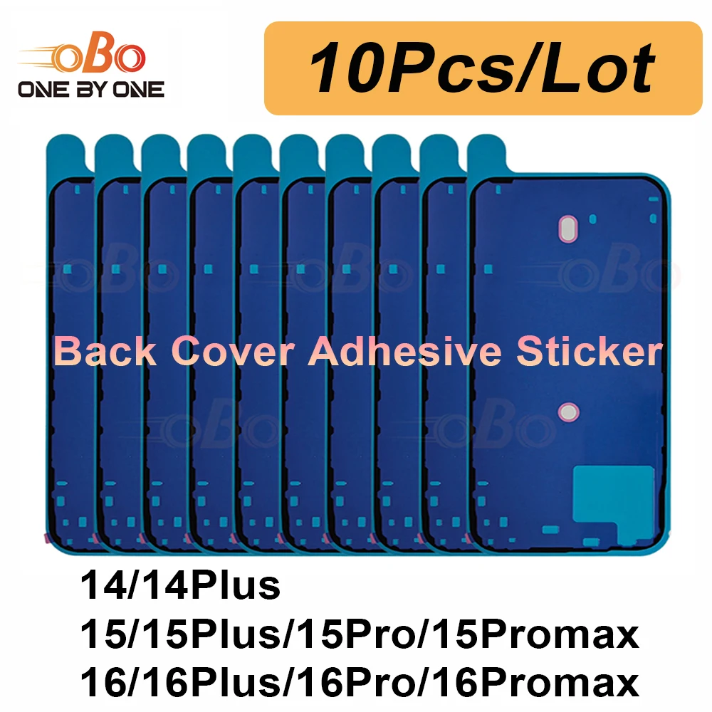 Autocollant adhésif étanche pour couverture arrière, 10 pièces, pour iPhone 14 15 16 Pro Max Plus, bande d'étanchéité latérale arrière, autocollant de réparation de colle