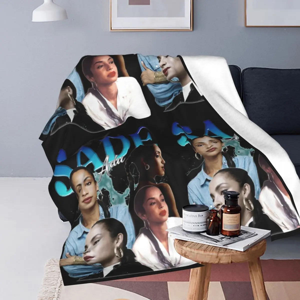 S-Sade Adu Music Jazz Pop Blankets Velvet 90s Rap Style Super Warm Throw Blanket for Bedding Couch Bedroom Quilt