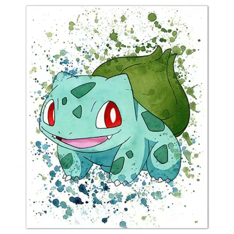 Anime Pokemon Canvas Painting Bulbasaur Charmander Squirtle Poster and Print Watercolor Wall Art Picture Home Decor Kids Gifts