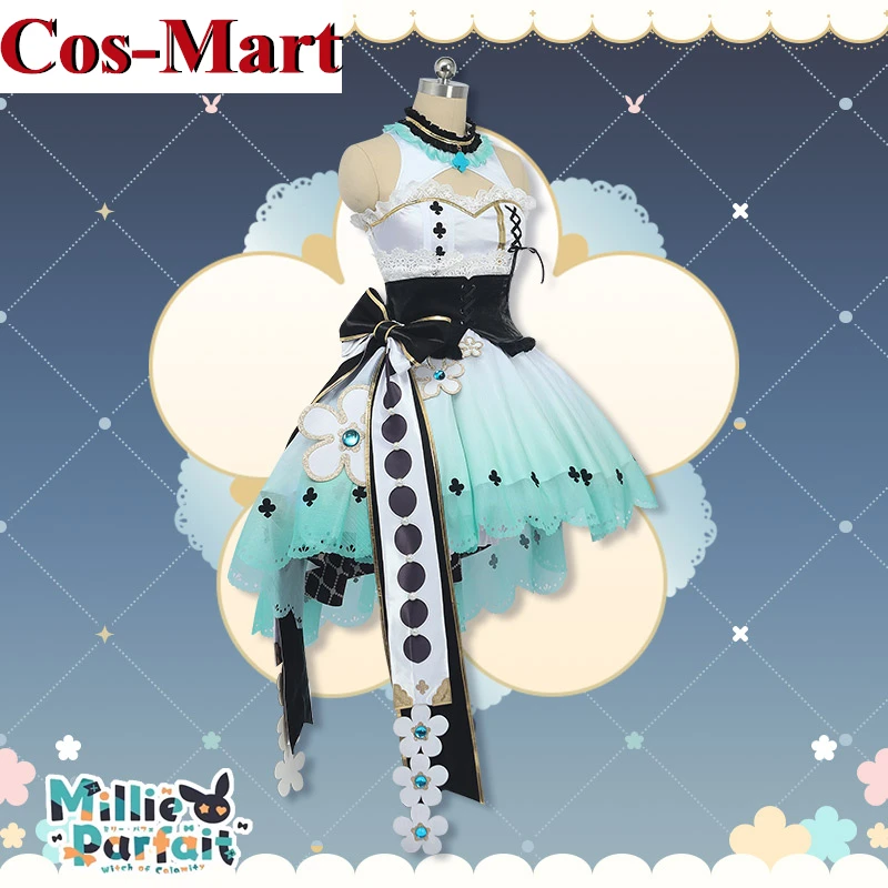 Cos-Mart Anime Vtuber Millie Parfait Cosplay Costume Fashion Elegant Sweet Wedding Dress Activity Party Role Play Clothing