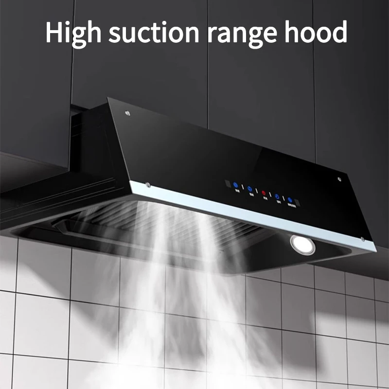 Strong Suction Force Kitchen Suction Hoods Home Kitchen 150-200W Top Suction Exhaust Cooker Major Appliance Home Tempered Glass