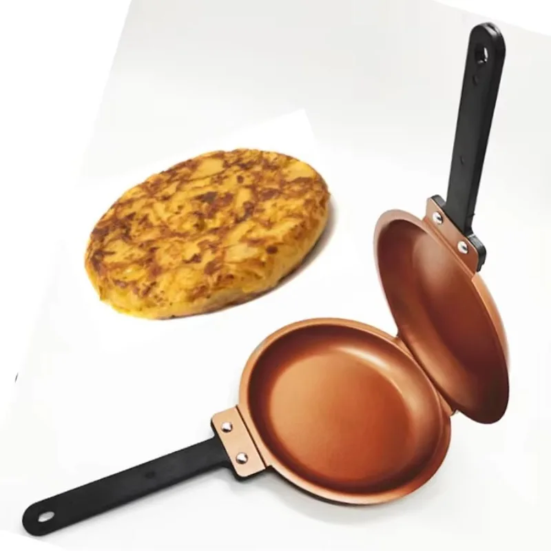 Double-sided pancake pan foldable non-stick double-sided flip pancake machine frying pan