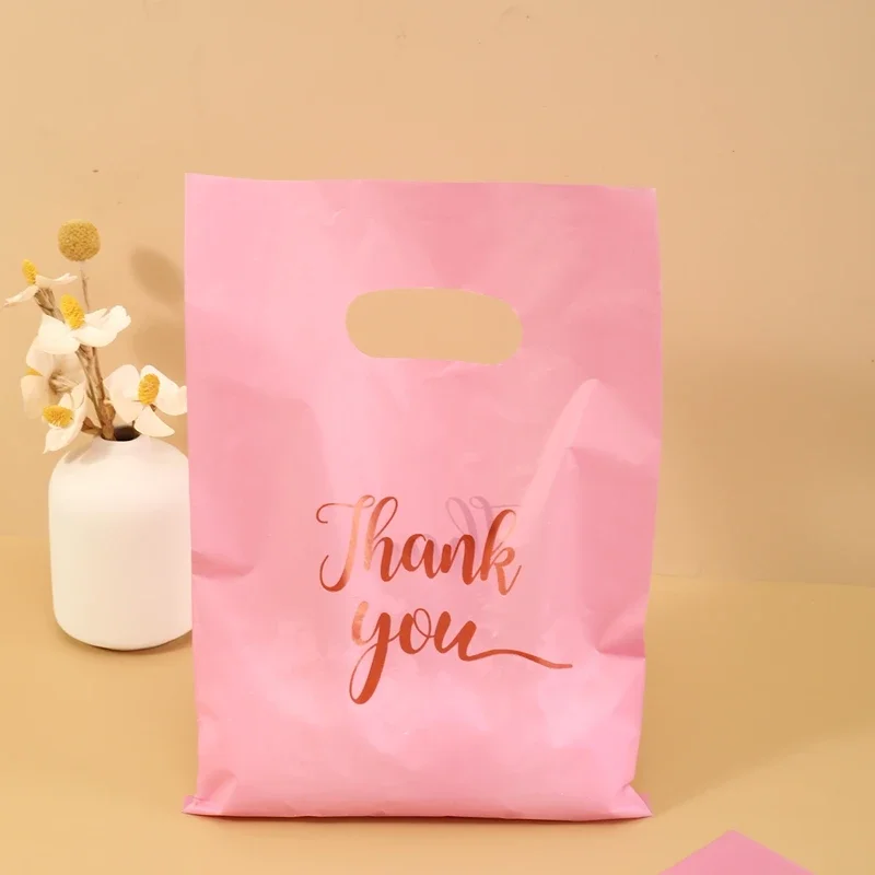 100 Stück Dankeschön-Geschenktüten aus Kunststoff, Einkaufstasche, Einkaufstasche, 20 x 30 cm, Geschenktüten, Geburtstag, Hochzeit, Party, Gastgeschenke, Süßigkeiten, Kekse, Verpackung – Detail 8