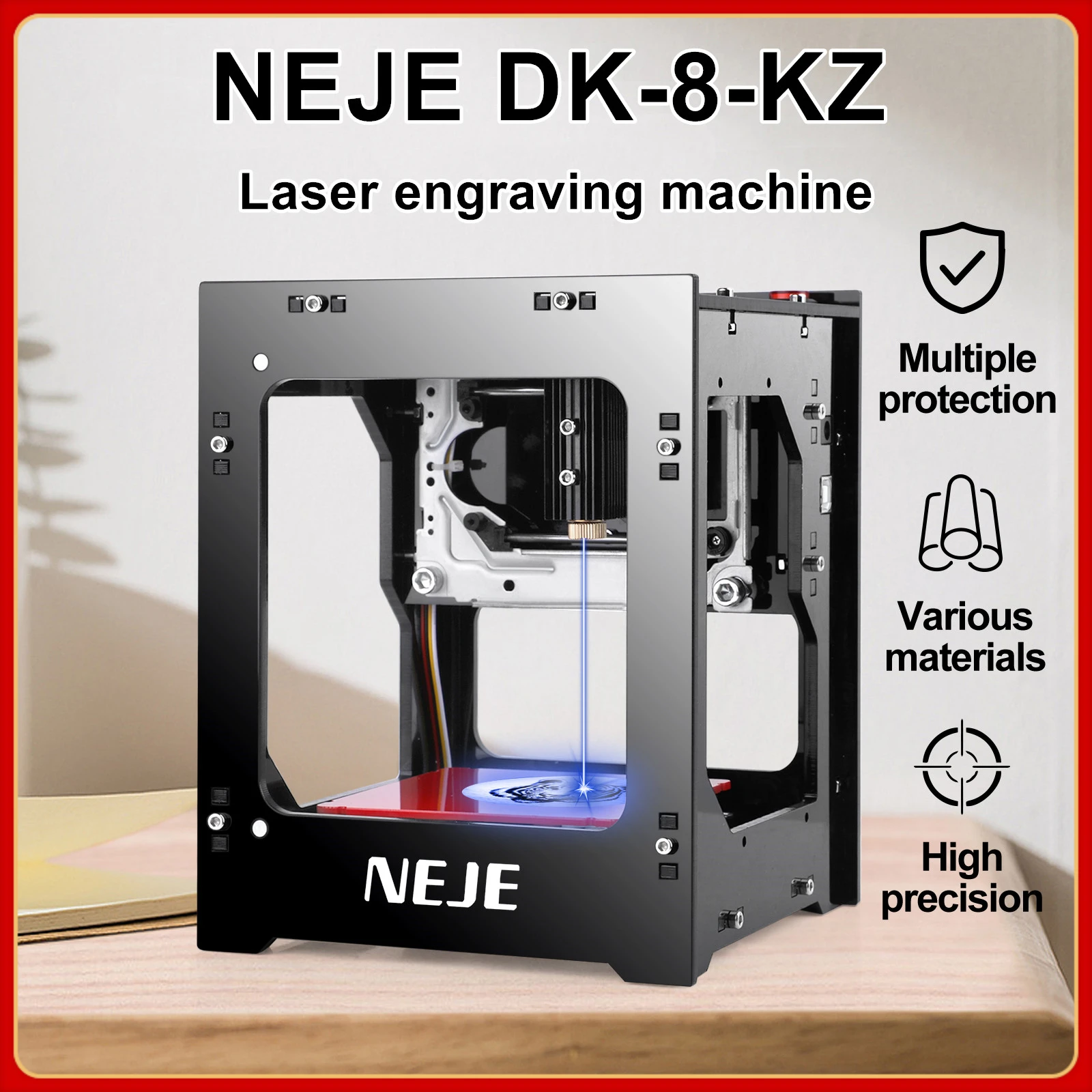 NEJE  CNC DIY Laser Engraving Machine KZ 3000mw kz1500mw kz 2000mw Fast Mini Logo Mark Printer Cutter Woodworking Wood Plastic