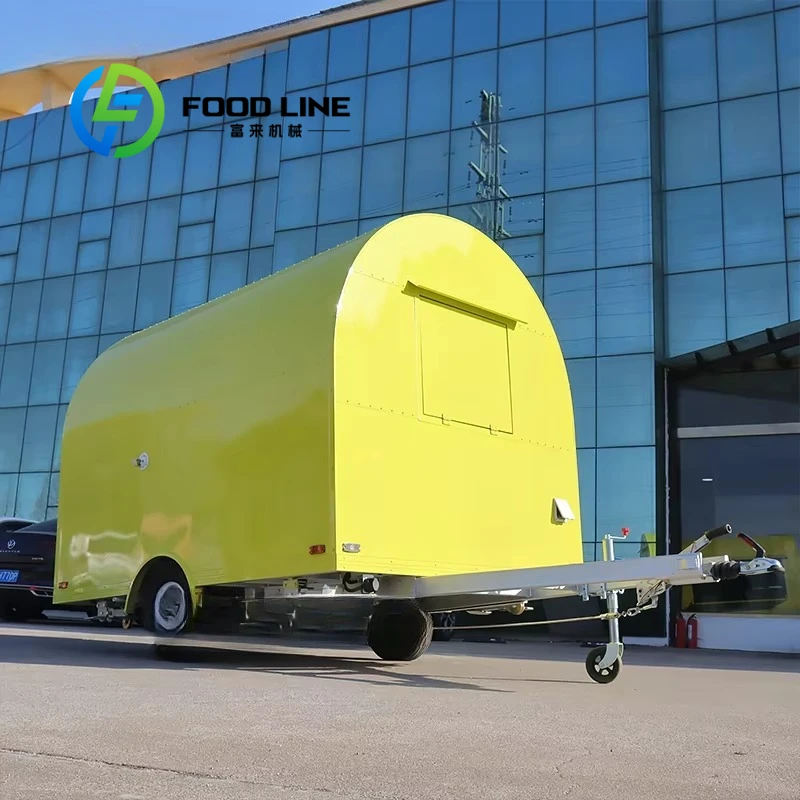 

Ice Cream Removable Snack Cart Trailer Food Truck with Solar Panels Full Kitchen Fast Food Chips GPS Tracking