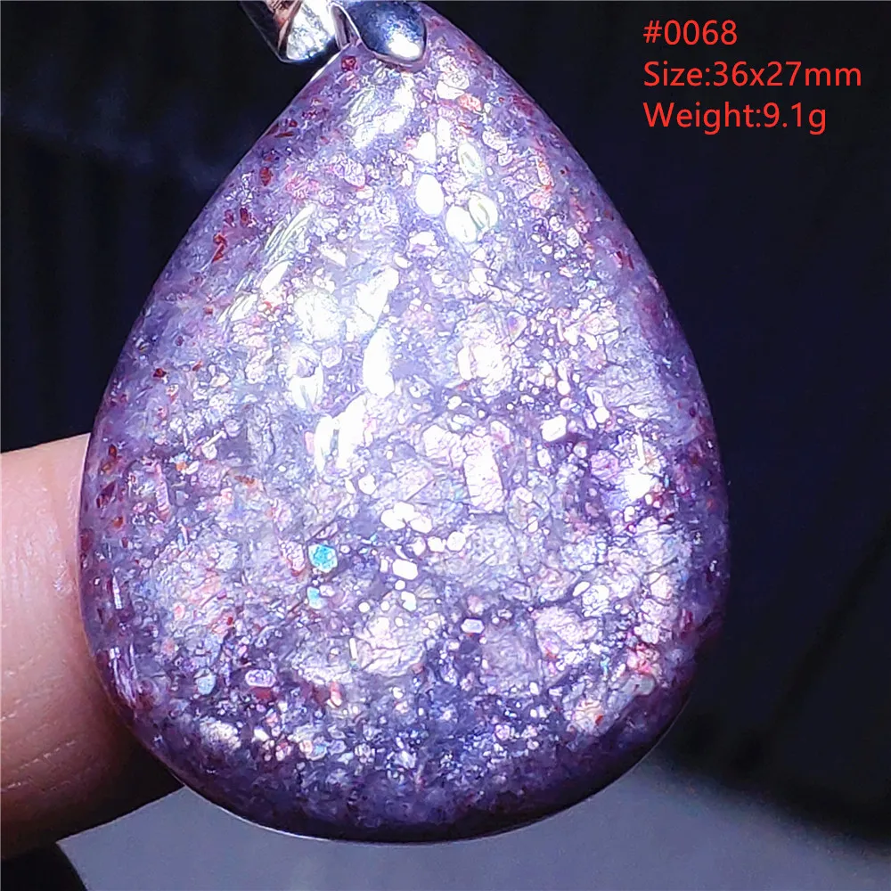 Natural Blue Iolite Pendant Necklace Cordierite Bead Blood Red Iolite Star Women Water Drop AAAAAA