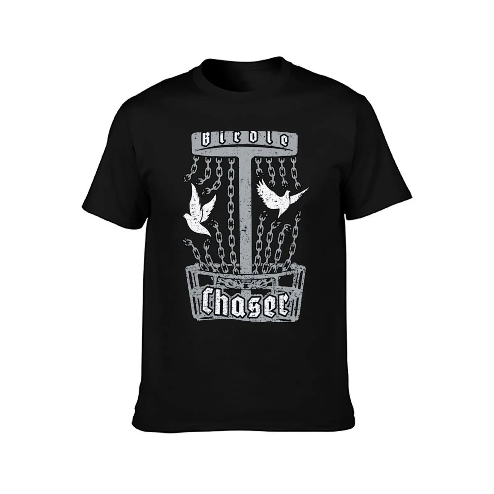 Birdie Chaser Disc Golf Frolf Doves Breaking Basket Chains T-Shirt, Summer Casual Cotton Tee, Oversized Streetwear Tops