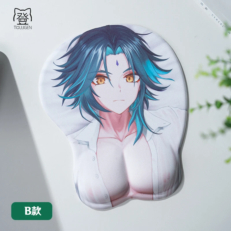 

Game Anime Genshin Impact Xiao Zhongli Cosplay 3D Soft Gel Mouse Pad Play Mat Office Wrist Rest Rubber Pad Otaku Xmas Gift