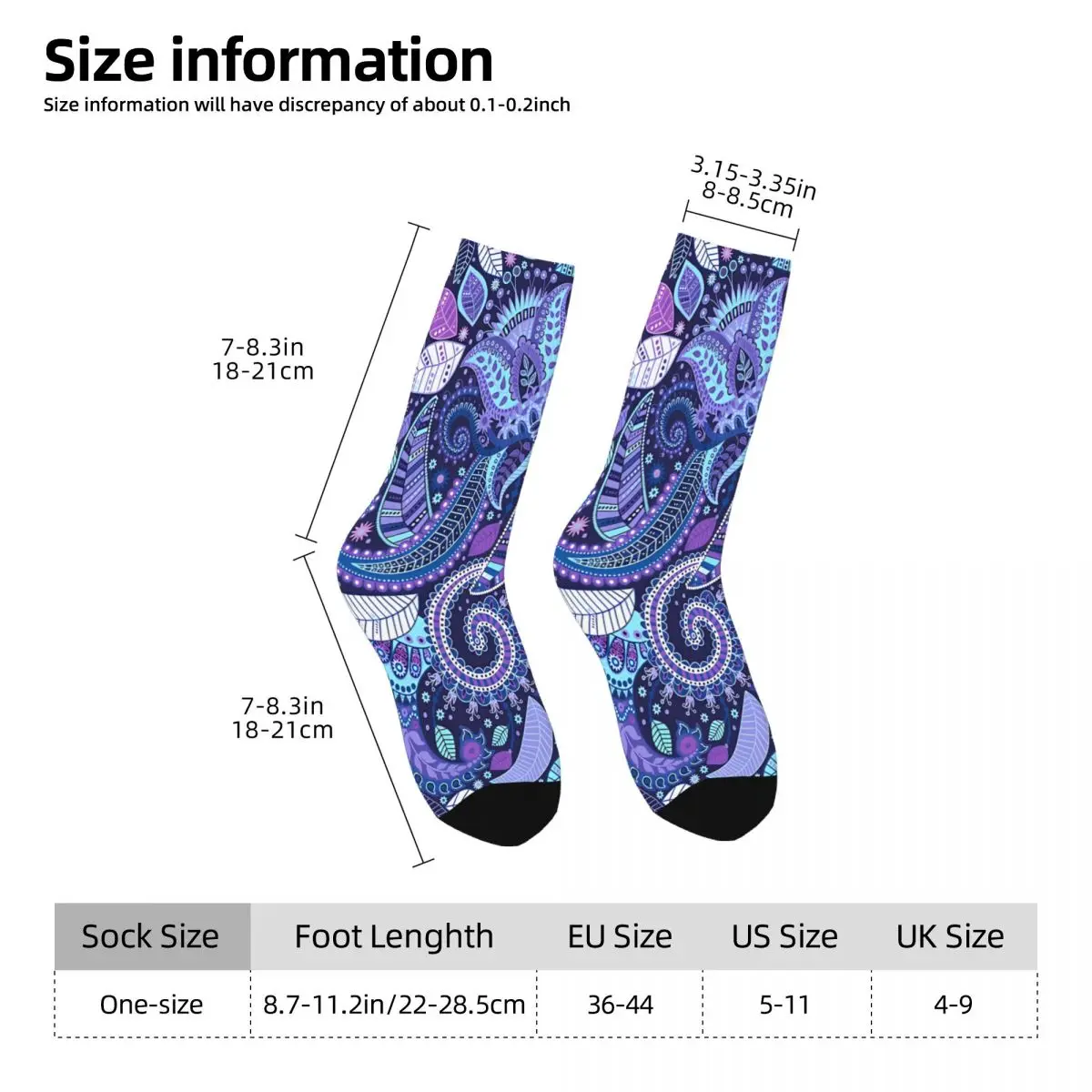 Vera Bradley Paisley Purple Socks Male Mens Women Winter Stockings Printed