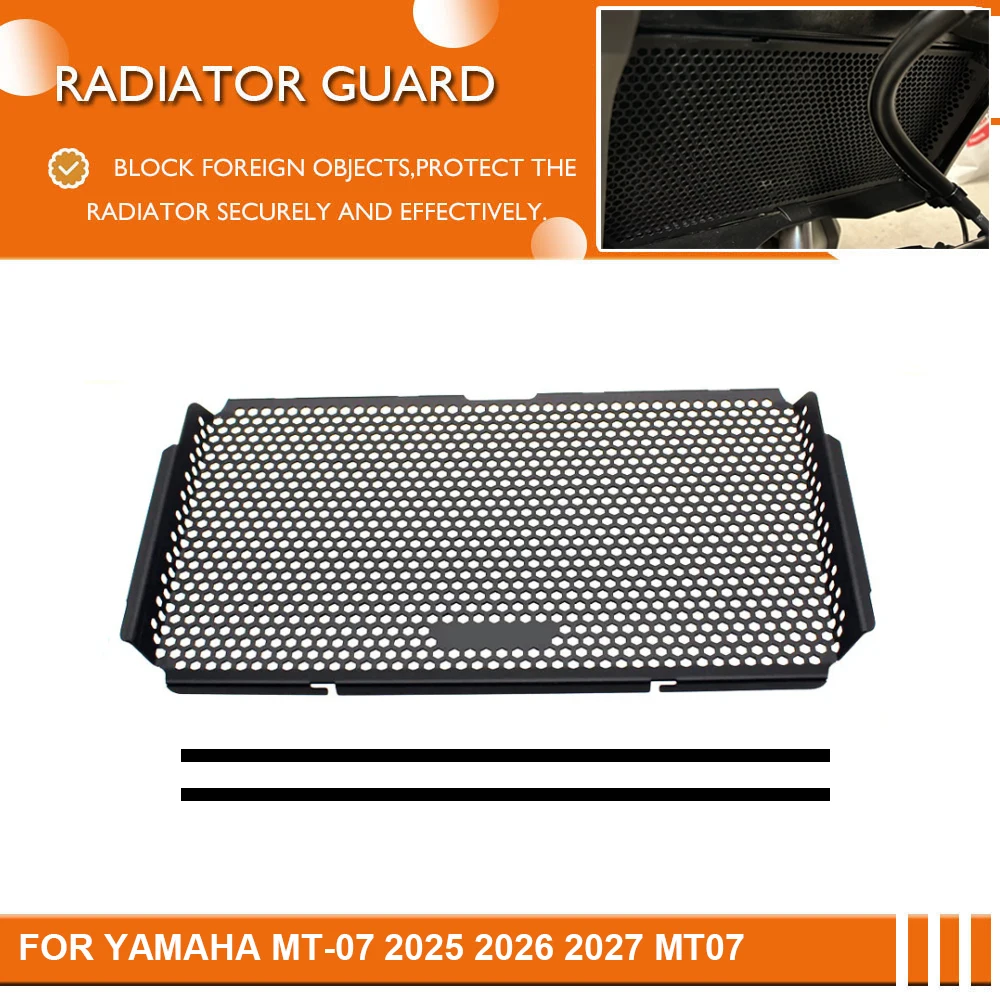 Motorcycle Accessories CNC Aluminium Radiator Guard Grille Protection Cover Protector For Yamaha MT-07 2025 2026 2027 MT07 mt 07
