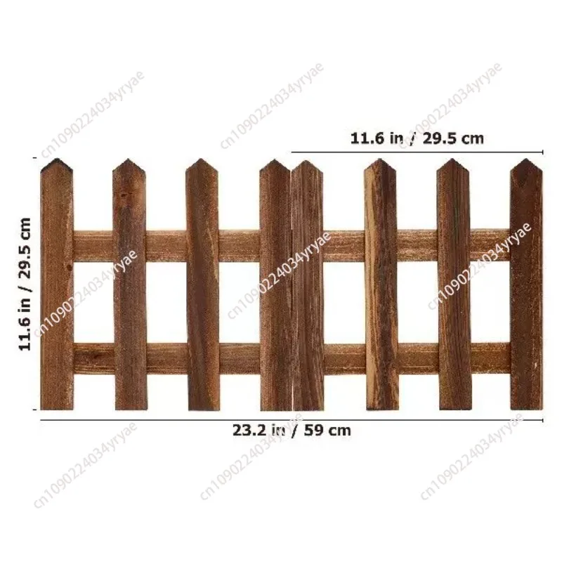 Carbonized Anti corrosion Wooden Picket Fence 120x30cm Garden Yard Balcony Decor Christmas Tree Edging Panels Smooth