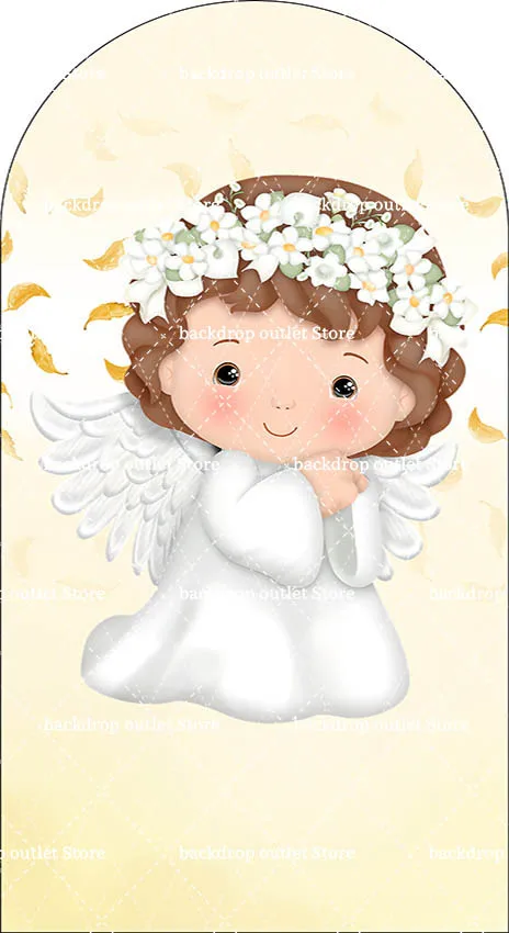 Mehofond فتاة الذهب الله يبارك قوس خلفية غطاء أول المقدسة بالتواصل حفلة استحمام الطفل ديكور المعمودية مقوس جدار خلفية