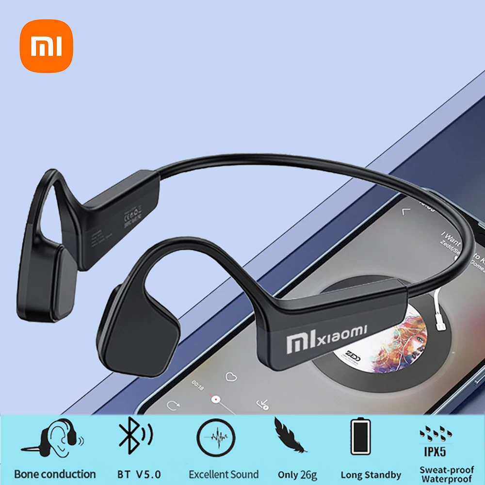 Xiaomi Mijia Bone Conduction Sport Headphones Wireless Earphone Bluetooth-Compatible Headset TWS Hands-free With Mic For Running