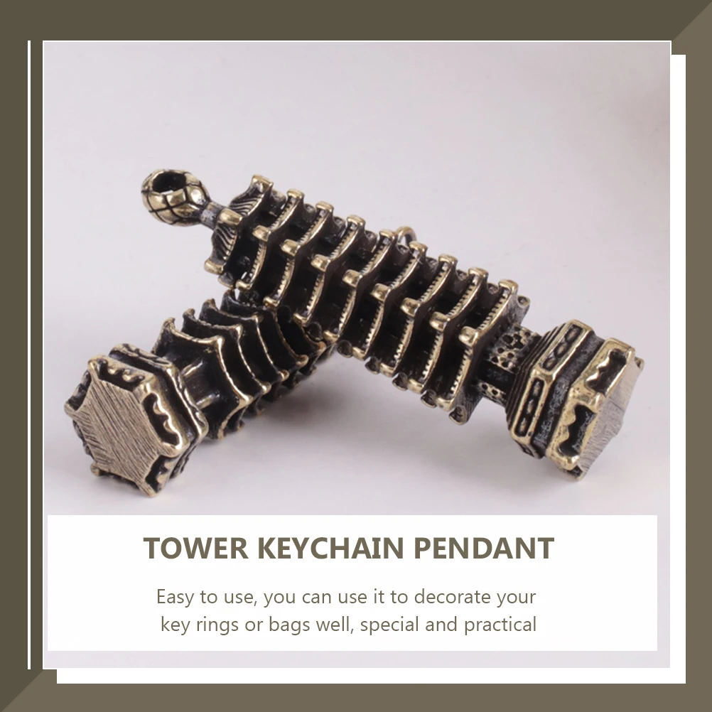 

Pagoda Keychain Making Keychains for Women Cute Retro Decor Tower Ornament Keyring Decoration Vintage