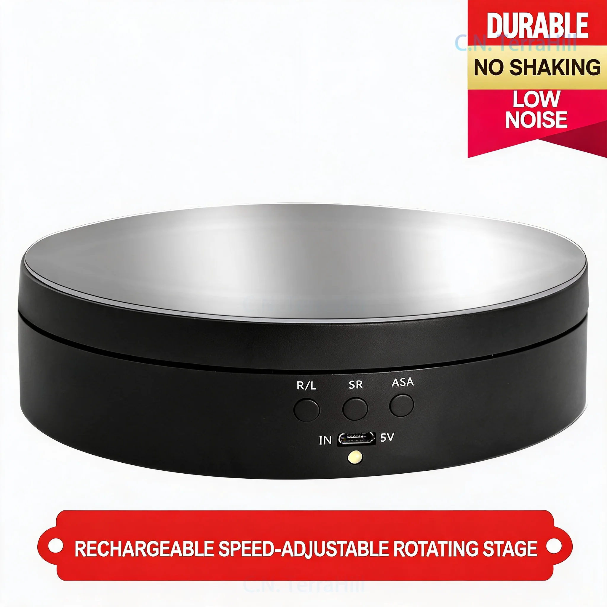 Electric Rotating Display Stand for Product Photography Jewelry Cosmetics Exhibition Live Streaming with Speed Control Turntable