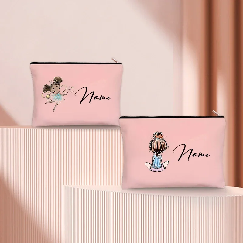 Personalizzato Baby Girl Brithday regalo Kawaii Cosmetic Makeup Bag Lipctick Air Cushion Pouch Organiezr personalizzazione Pencil Box Dancer