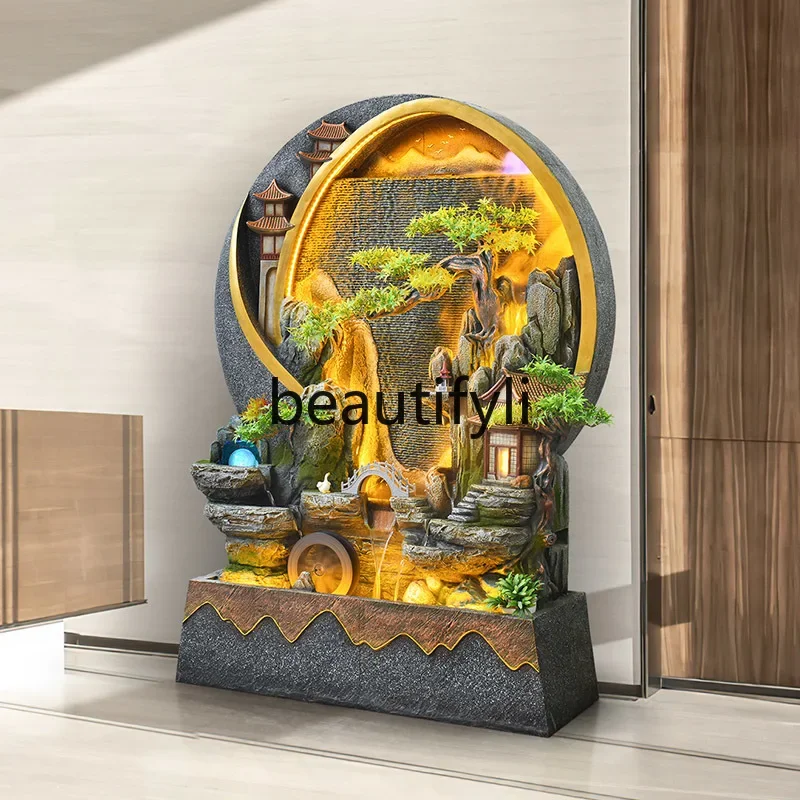 

Living room running water screen partition rockery fountain landscape lucky feng shui wheel ornament