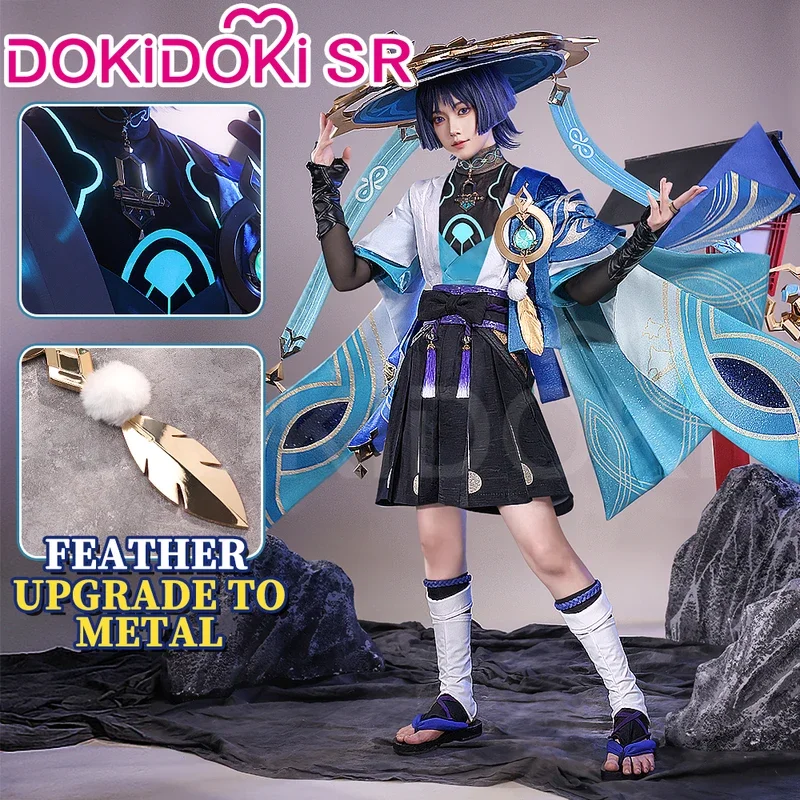 IN STOCK Wanderer Scaramouche Cosplay Game Genshin ImpactingsbnDoki-SR Upgraded Wanderer Wig Cosplay Hat Men Costume S-3XL