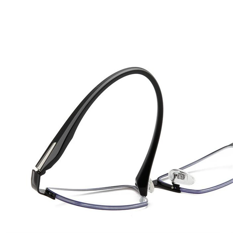 Blue Light Blocking Semi-Rimless Nearsighted Glasses Metal TR90 Prescription Eyeglasses Computer Eyewear 0 -0.5 -0.75 -1.0 To