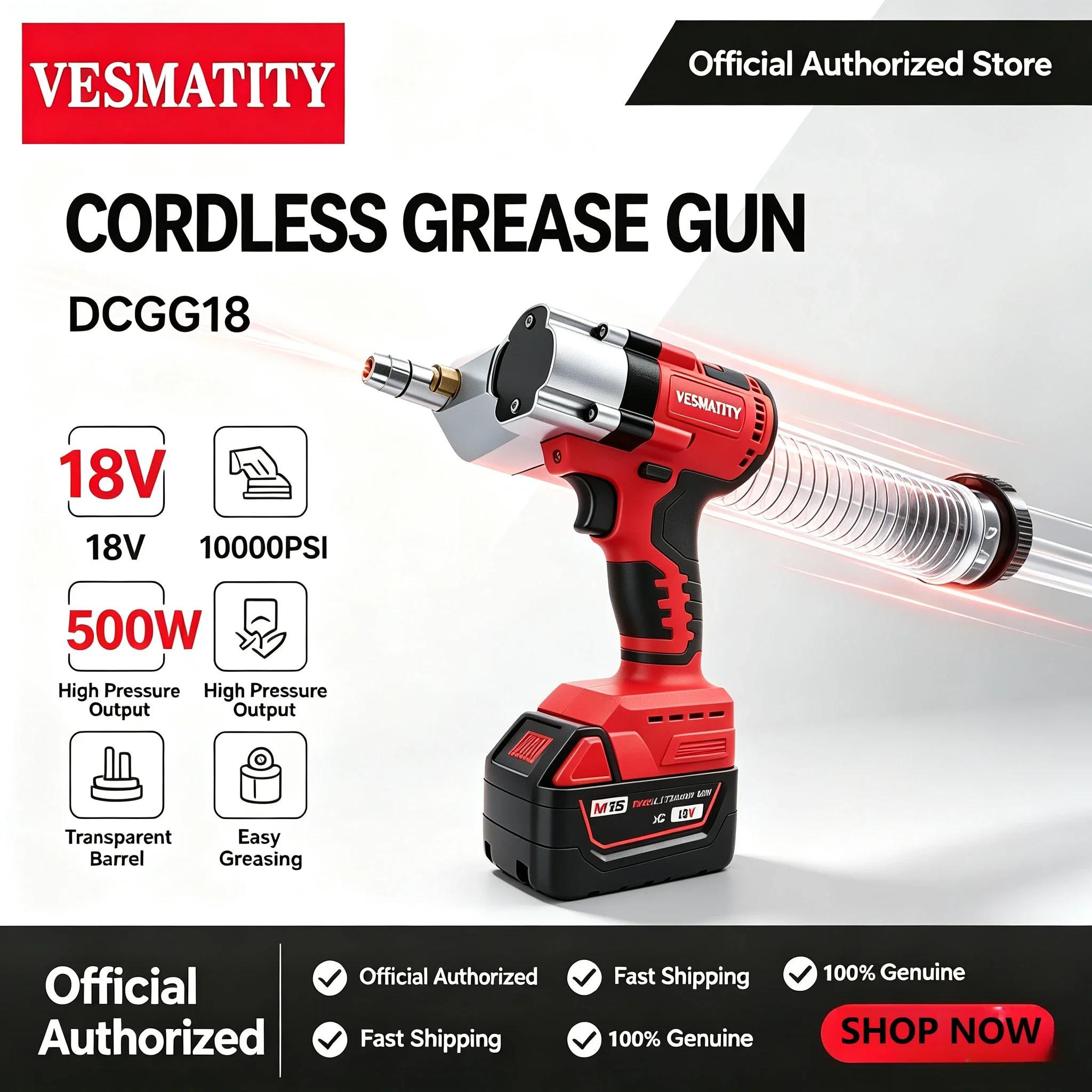 Electric Grease Gun  High Pressure Lubricating Oil Injector Machine Grease Guns Fit Milwaukee  18v 20v Battery