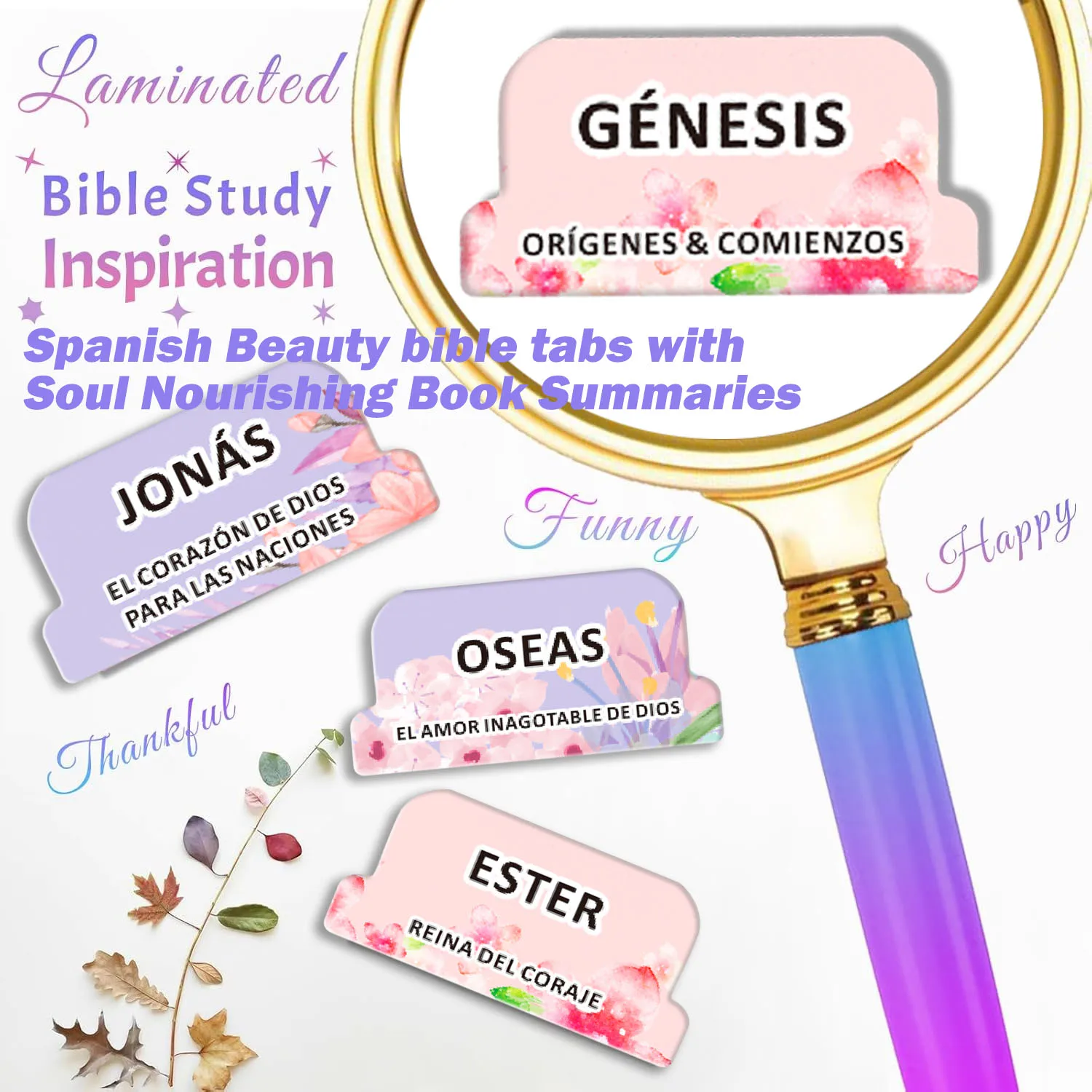 80 قطعة من علامات الكتاب المقدس الإسبانية-مجموعات كتاب مغذي للروح-قشر وعصا علامات تبويب الكتاب المقدس المصفحة طباعة كبيرة، مستلزمات مدرسية
