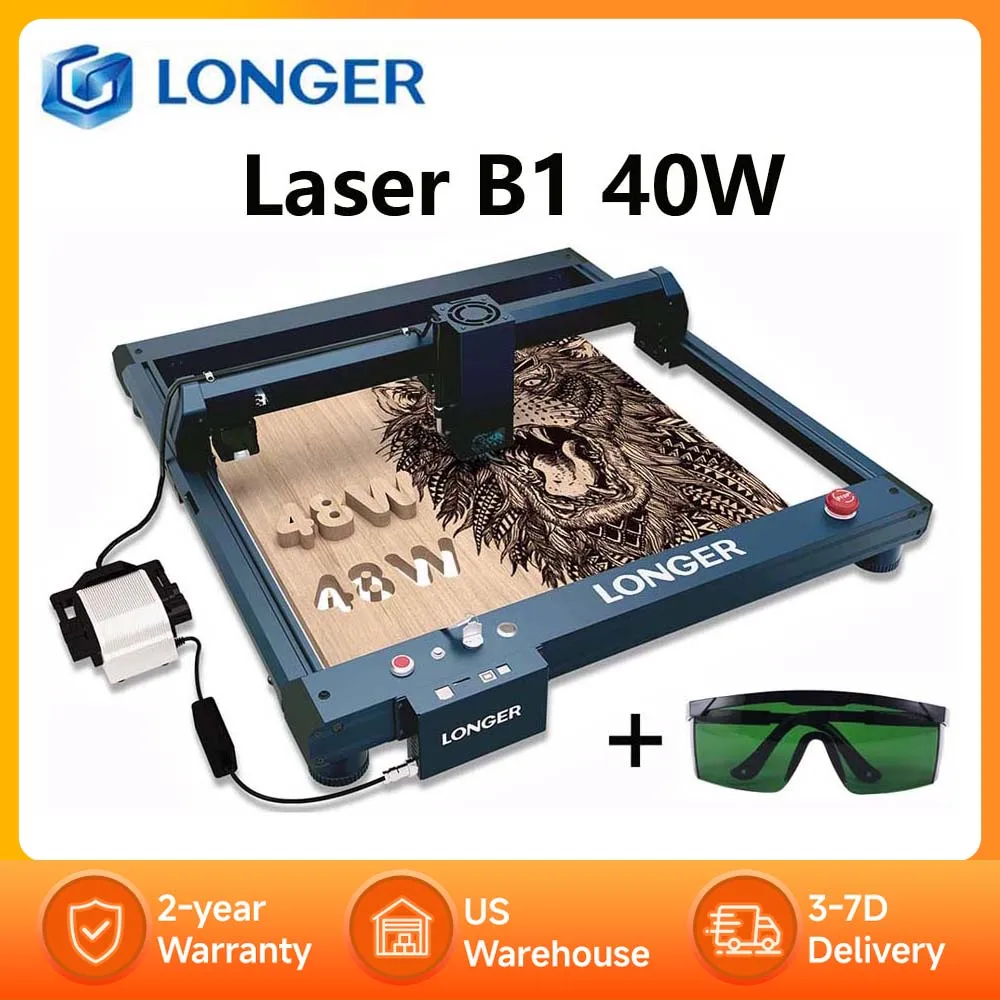 LONGER Laser B1 40W Engraver Cutter 36000mm/min High Speed Diode Laser Technology Engraving 450*440mm Work area USB TF Wifi APP