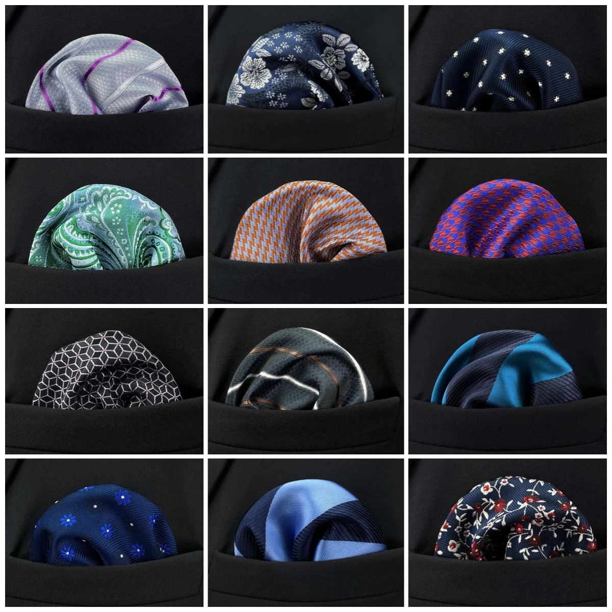 2025 NEW Colorful Mens Pocket Square Multicolor Dot Paisley Classic Wedding Handkerchief Business Jacquard Hanky