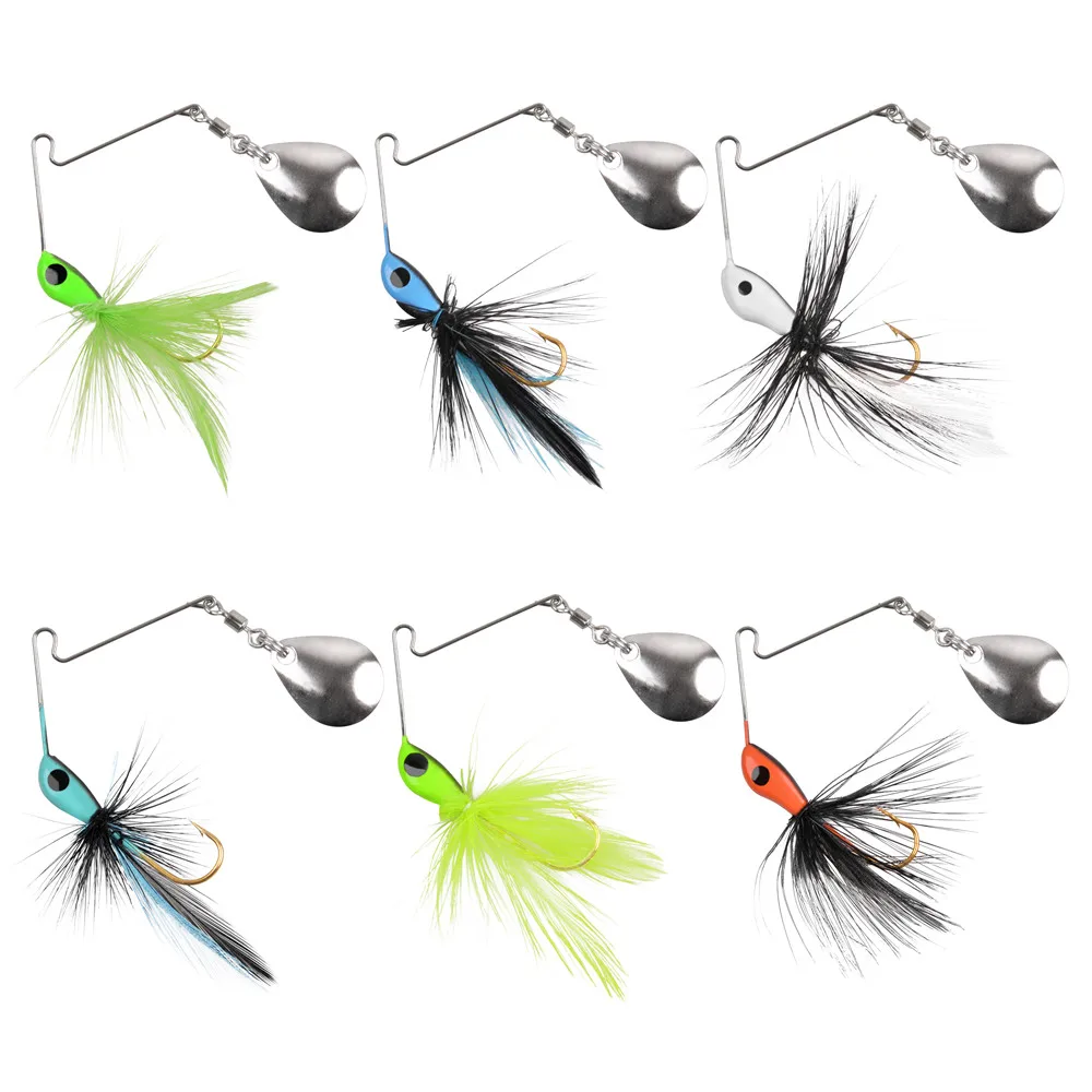 

12/24Pcs Blade Spinner bait Bass Fishing Lure Metal Jig Spinnerbaits Kits Swimbait for Bass Trout Salmon Walleye Saltwater Lure