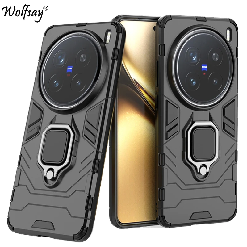 For Vivo X200 Pro Case Anti-knock Armor Magnetic Suction Stand Full Back Cover Vivo X200 Pro Case For Vivo X200 Pro 6.78 inch