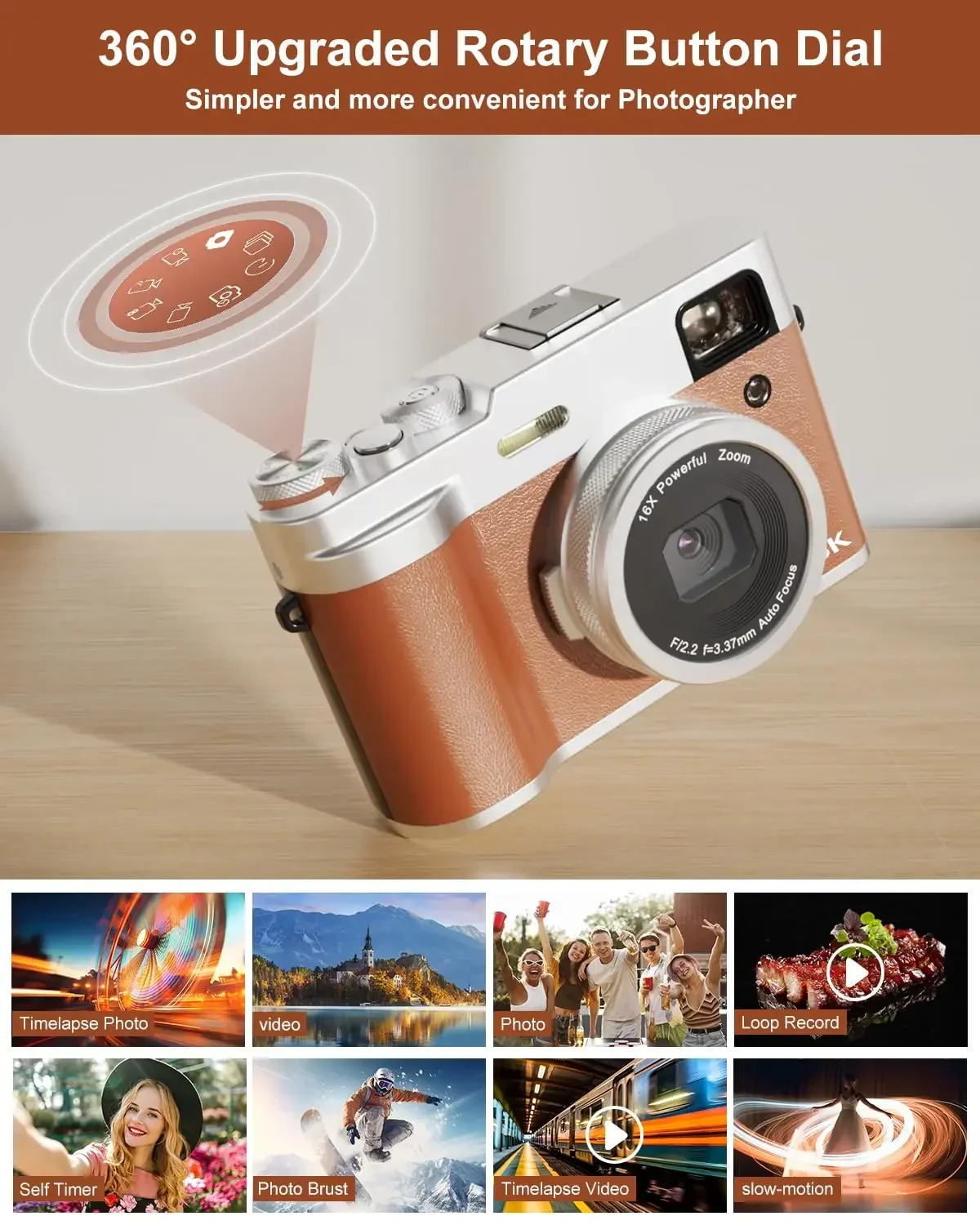 2026 High Definition 16x 48MP 5K 2.8-Inch DSLR Video Cameras 3.5 Inch IPS Display Mini Vintage Retro Digital Cameras