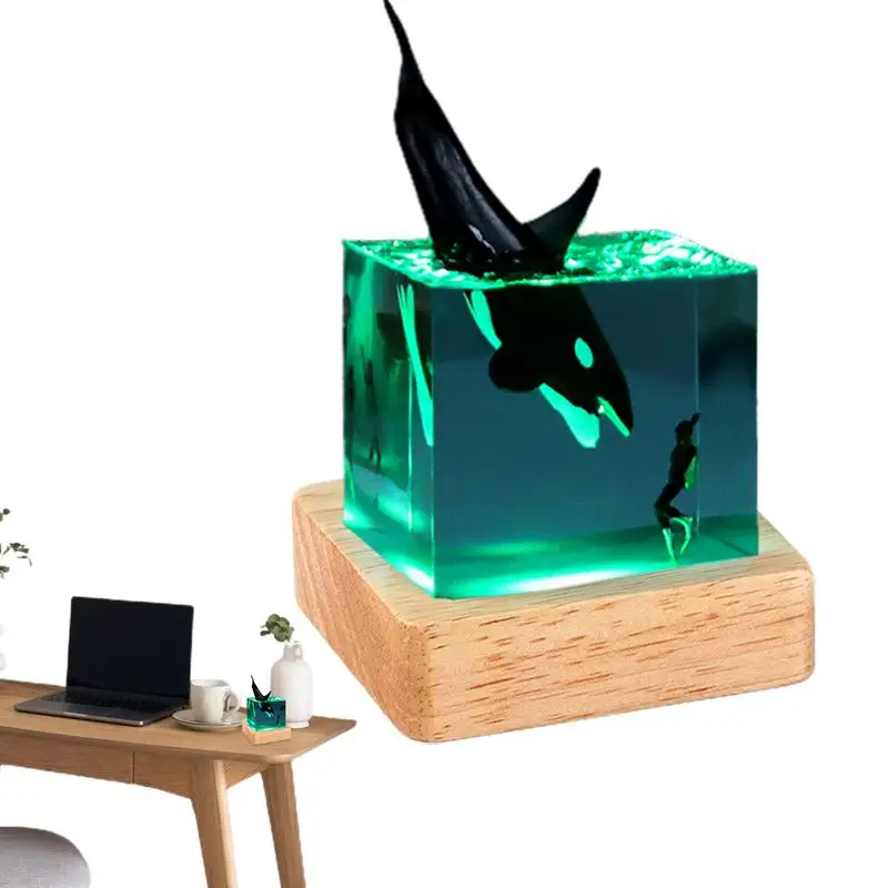 

Whale Night Light Plug In Atmospheric Light With Realistic Whale Room Ornaments Creative Ocean Figurine For Bedroom Living Room