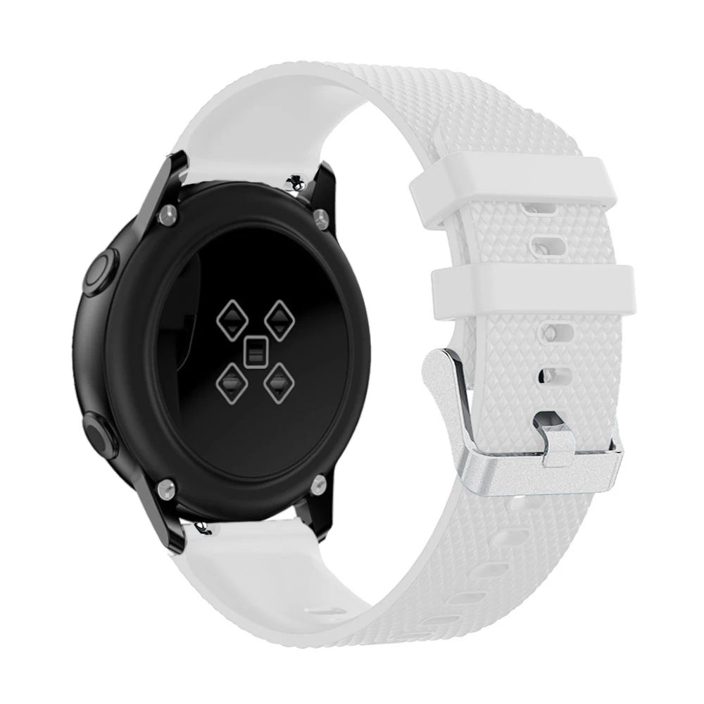 

20mm Sandblasting Buckle Silicone Sport Watch Band for Samsung Galaxy Watch Active - White