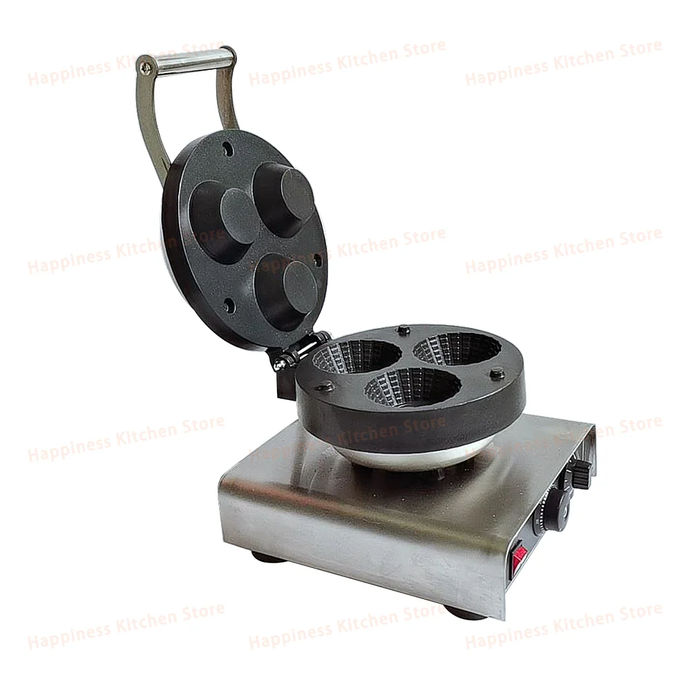 Stuffed Waffle Maker Electric Waffle Machine Ice Cream Cup Shape Ice Cream Waffle Pancake Machine Commercial 110-240V