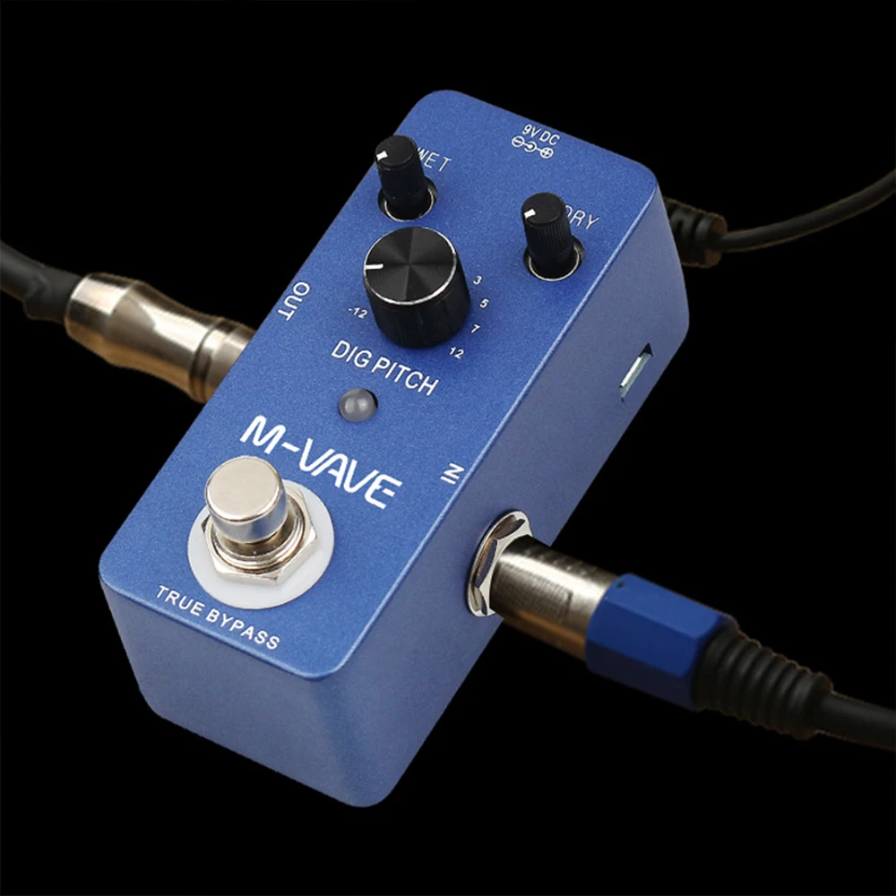 M-VAVE DIG PITCH Guitar Effect Pedal with 9 Pitch Shift Types True Bypass Zinc Alloy Shell Pedal Guitar Parts & Accessories