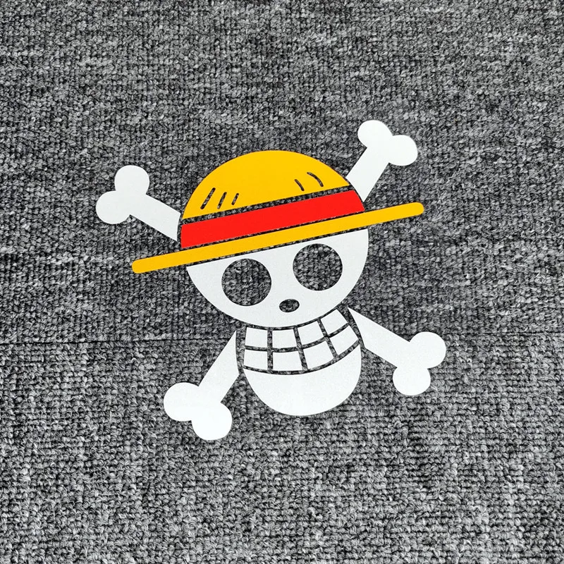 Car Stickers Monkey Luffy Logo Anime Reflective Decals For Fuel Tank Cap Cover Window Trunk Motorcycles Laptop