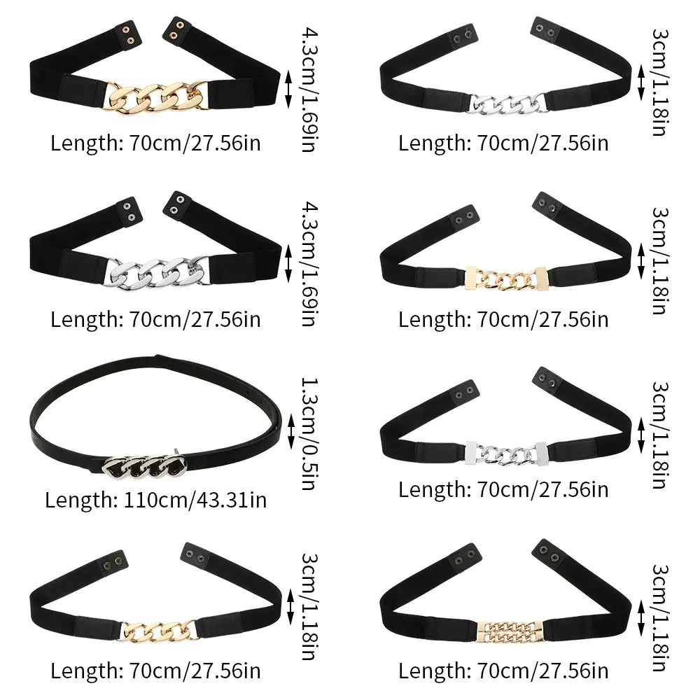 Gold Chain Belt Elastic Silver Metal Waist Belts for Women High Quality Stretch Cummerbunds Ladies Coat Ketting Riem Waistband