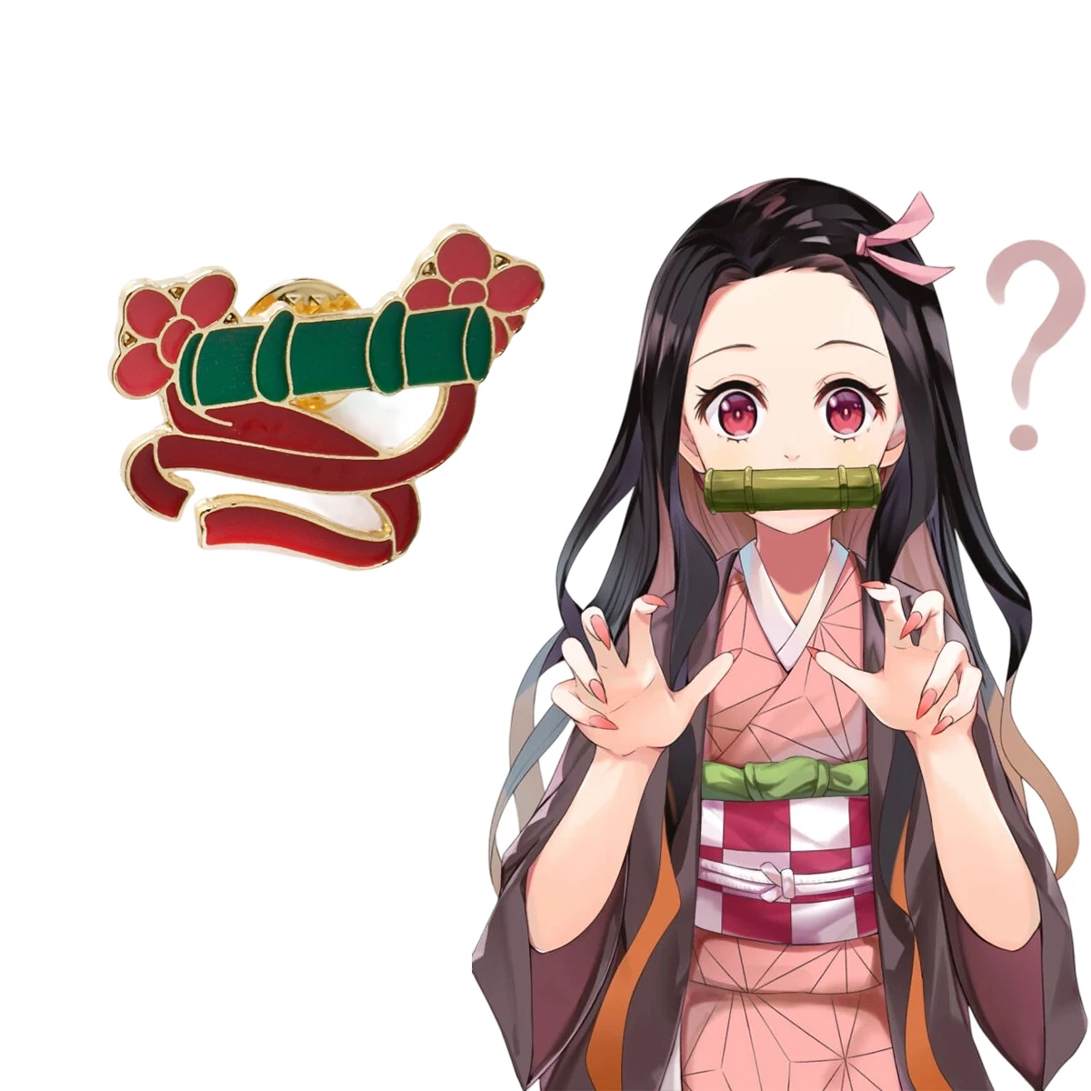 

1 шт., аниме «Убийца демонов», Камадо Незуко, бамбуковая эмалированная брошь, значок на рюкзак с лацканами, реквизит для косплея, аксессуары, ювелирные изделия, подарки