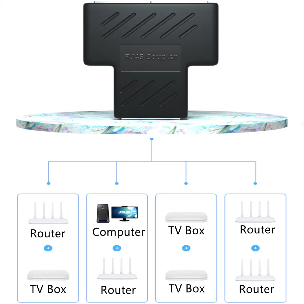 Extensor de 1 a 2 vías LAN RJ45, adaptador Ethernet para conexión de Cable de Internet, 1 entrada, 2 salidas, alta calidad, 1 unidad