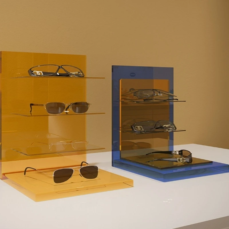Acrylic optical shop display stand, window props, Nakajima case, desktop multi-layer sunglasses display shelf.