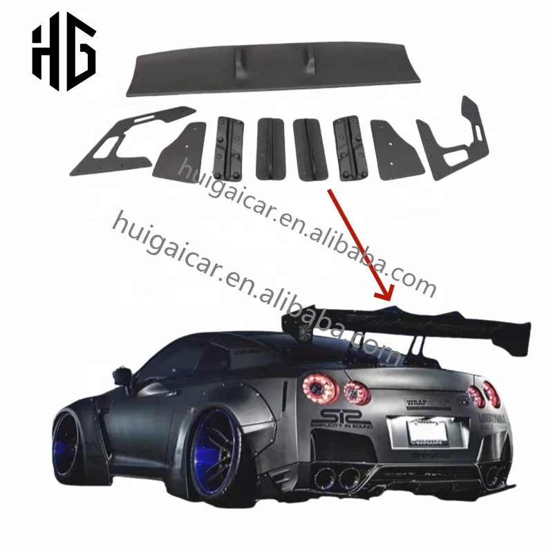 

Factory Hot Sale LB Style Bigger Rear Bumper Trunk Spoiler Wing Wide Body Kit for Nissan GTR R35 Racing Car Spoilers