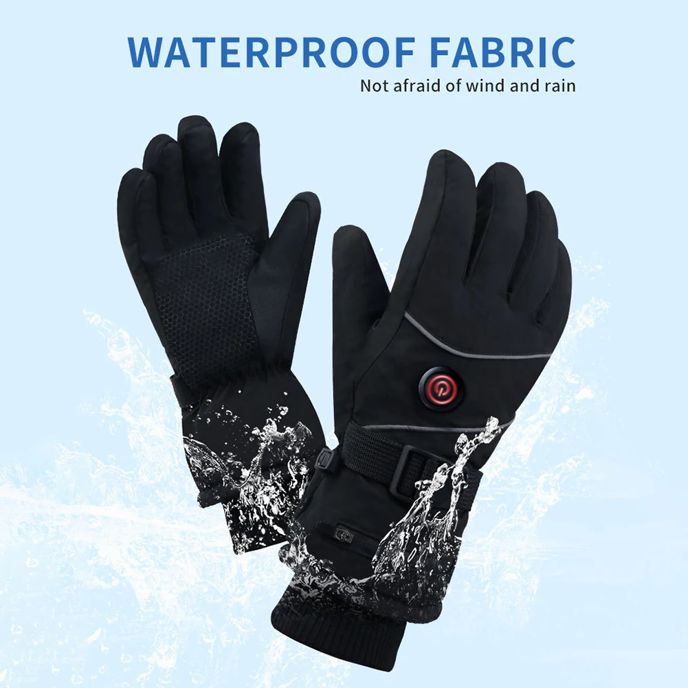 Beheizte Handschuhe, Touchscreen-Heizung, Thermohandschuhe, 3 Wärmestufen, DC wiederaufladbar, für den Winter, wasserdicht, winddicht, Skihandschuhe