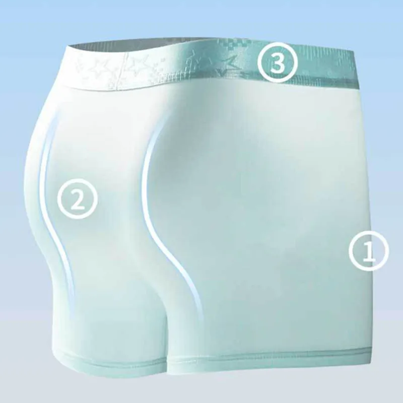 Celana Dalam Pria Celana Pendek Boxer Celana Dalam Sutra Es Tipis Homme Pakaian Dalam Kantong Pemisah Peluru Sejuk Pria Cueca Calzoncillo