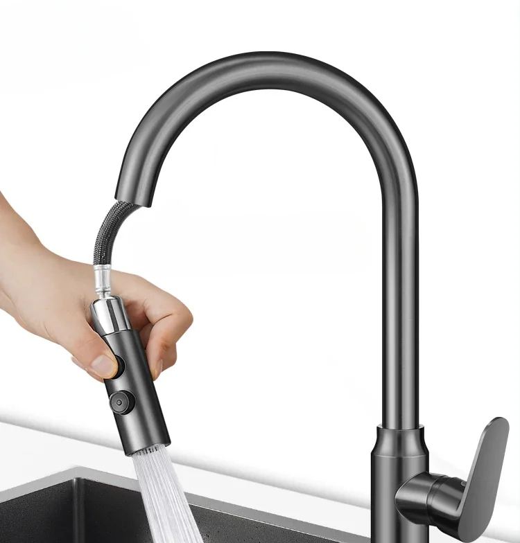 

Кухонный Выдвижной Смеситель для мытья овощей, телескопический смеситель для горячей и холодной воды, для мытья посуды в домашних условиях