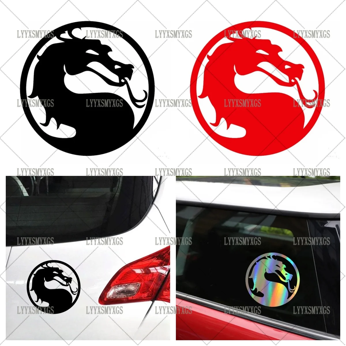

Self-Adhesive Custom Chinese Mythical Dragon Car Stickers Waterproof Sunscreen Vinyl Decal PVC Wholesale Car Decoration